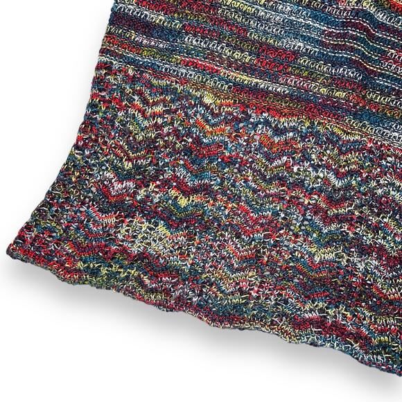 Womens Colorful Knit Sweater Pullover V Neck Lightweight Asymmetrical - Picture 4 of 6